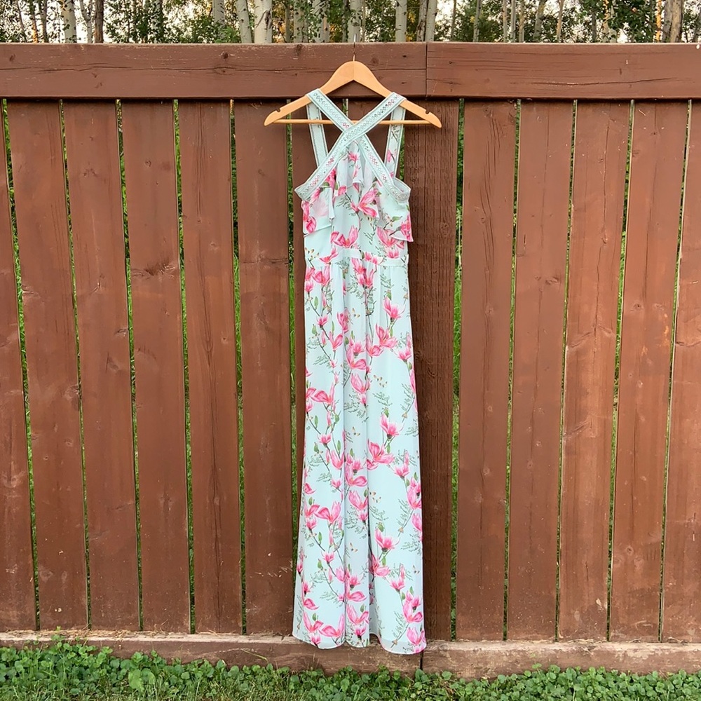***Fundraiser*** Oasis Floral Halter Maxi Dress